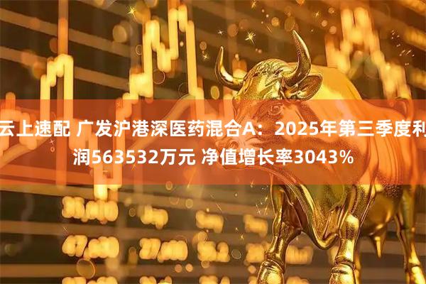 云上速配 广发沪港深医药混合A：2025年第三季度利润563532万元 净值增长率3043%